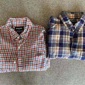 Two Bonobo Plaid Flannel Button Ups